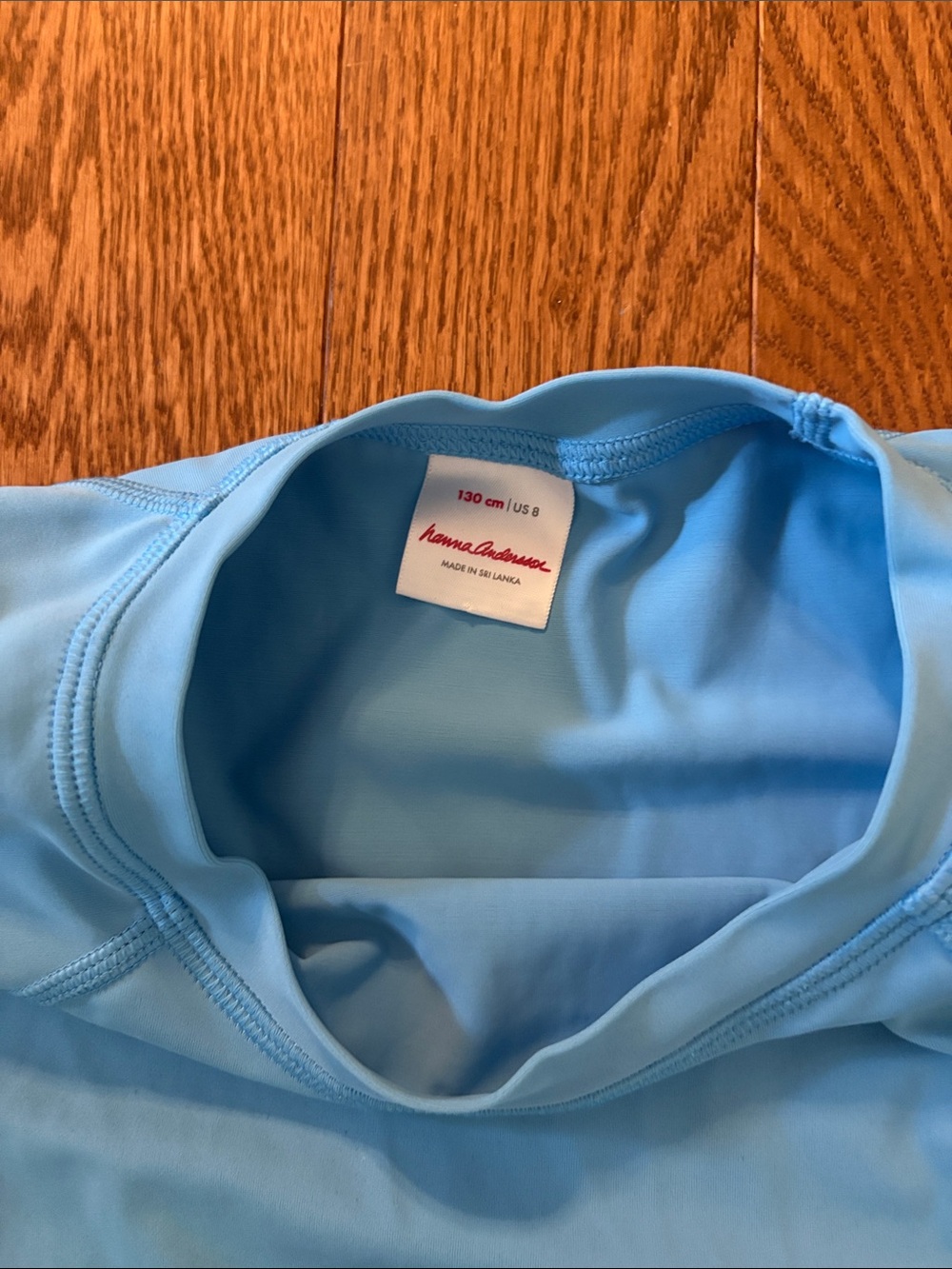Hanna Andersson Light Blue Kids Swim Rashguard Like New 8/130 - Picture 3 of 4